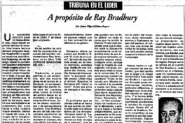 A porpósito de Ray Bradbury