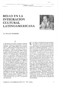 Bello en la integración cultural latinoamericana