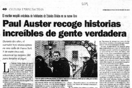 Paul Auster recoge historias increíbles de gente verdadera.