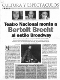 Tetro Nacional monta a Bertolt Brecht al estilo Broadway