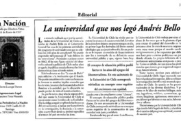 La universidad que nos legó Andrés Bello.