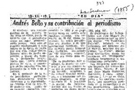 Andrés Bello y su contribución al periodismo