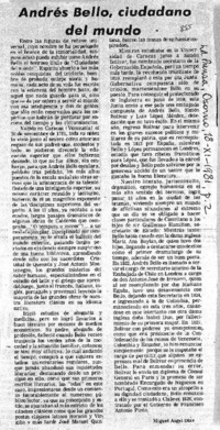 Andrés Bello, ciudadano del mundo