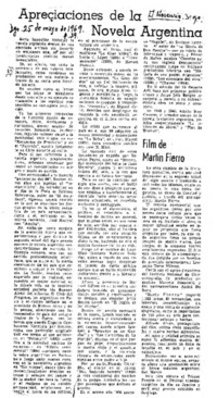 Apariciones de la novela argentina.