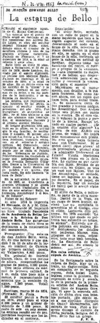 La estatua de Bello