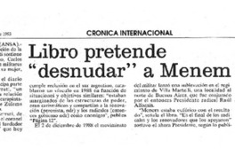 Libro pretende "desnudar" a Menem.
