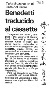 Benedetti traducido al cassette.