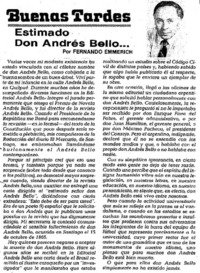 Estimado don Andrés Bello...