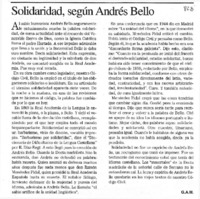 Solidaridad, según Andrés Bello