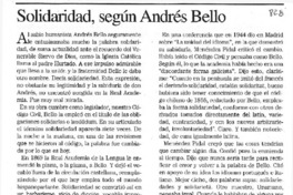 Solidaridad, según Andrés Bello