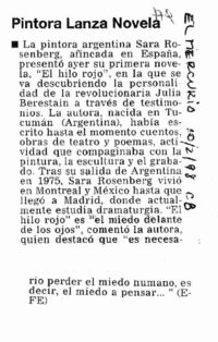 Pintora lanza novela.