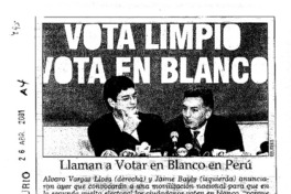 Llaman a votar en blanco en Perú.