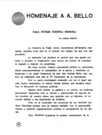 Homenaje a A. Bello