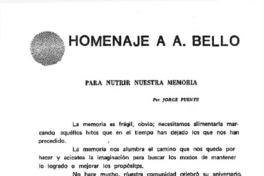 Homenaje a A. Bello