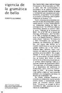 Vigencia de la gramática de Bello