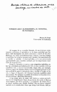 Roberto Arlt, el periodista, el inventor, el polemista