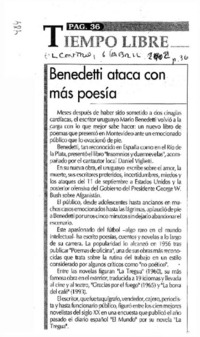 Benedetti ataca con más poesía.