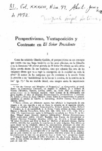 Perspectivismo, yuxtaposición y contraste en El Señor Presidente