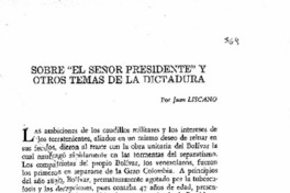 Sobre "El Señor Presidente" y otros temas de la dictadura