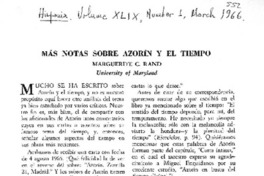 Más notas sobre Azorín y el tiempo