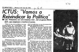 ICTUS: "Vamos a reivindicar la política".