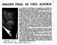 Imagen final de Ciro Alegría.