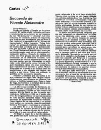 Recuerdo de Vicente Aleixandre