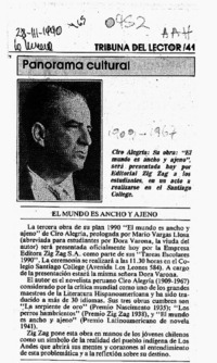 El Mundo es ancho y ajeno.