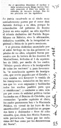 La Patria recobrada.