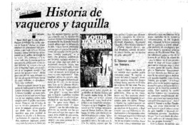 Historia de vaqueros y taquilla
