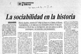 La Sociabilidad en la historia