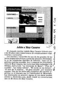 Adiós a Bioy Casares.