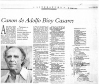 Canon de Adolfo Bioy Casares.