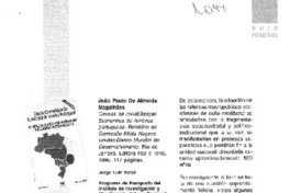 Causas de inviabilizaçao económica de América portuguesa. Relatório da Comissao Mista Naçoes Unidas-Banco MUndial de Desenvolvimento