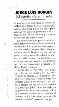 Jorge Luis Borges el sueño de su viuda.