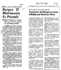 Aventura de Borges en bote inflable por Buenos Aires.