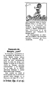 Después de Borges, ¿qué?.