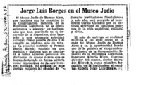 Jorge Luis Borges en el Museo Judío.