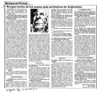 Borges habla de los temas más polémicos de Argentina