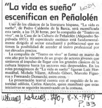 La Vida es sueño" escenifican en Peñalolén.