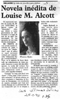 Novela inédita de Louise M. Alcott.