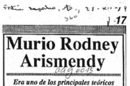 Murio Rodney Arismendy.