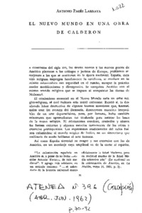 El nuevo mundo en una obra de Calderón