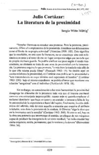 Julio Cortázar, la literatura de la proximidad