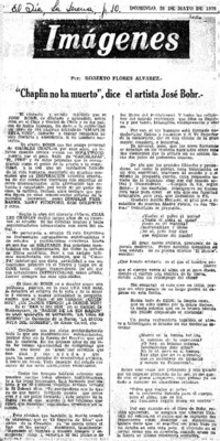 Chaplin no ha muerto", dice el artista José Bohr