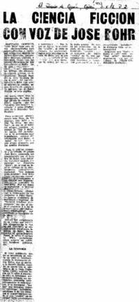 La ciencia ficción con voz de José Bohr