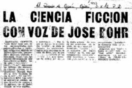 La ciencia ficción con voz de José Bohr