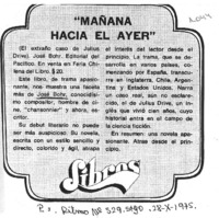 Mañana hacia el ayer".