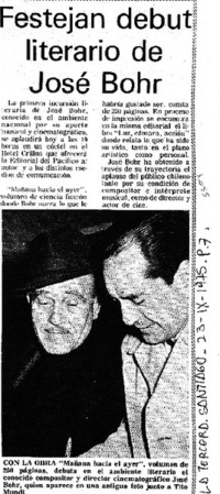 Festejan debut literario de José Bohr.