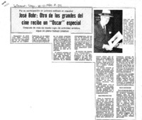 José Bohr, otro de los grandes del cine recibe un "Oscar" especial.